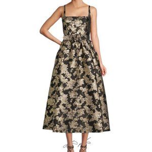 Antonio Melani Morgan Sleeveless Square Neck Jacquard A-Line Midi Dress NWT